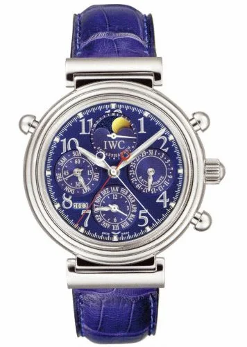 IWC Da Vinci Perpetual Rattrapante Platinum / Blue / Italian IW3754-06 (3754-06, IW375406)